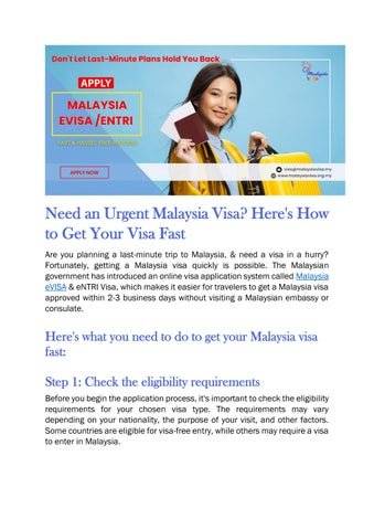 Looking to Buy Malaysia Visa? Heres What You Need to Know